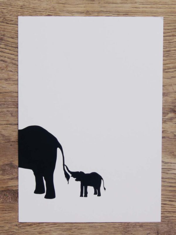 A6 Karte Baby und Mama Elefant