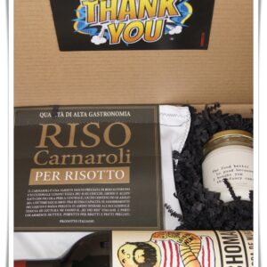 Risotto Rotwein und Kerze tolles Geschenk zur Einladung