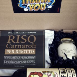 Risotto Rotwein und Kerze tolles Geschenk zur Einladung