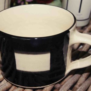 Grosse Tasse Wonkiware Karo schwarz-weiss