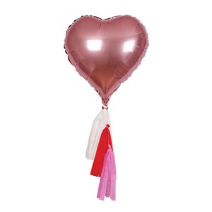 Herzballon-Kit von Meri Meri mit pink schimmernden Herzballons. Stilvolle Dekoration.