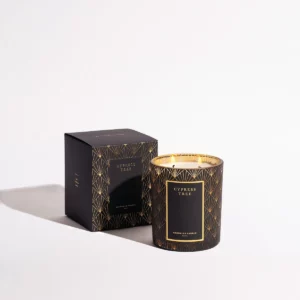 Kerze schwarz-gold mit Schachtel